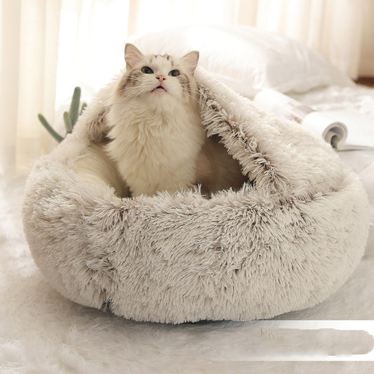CozyNest™  Warm Winter Round Plush Pet House